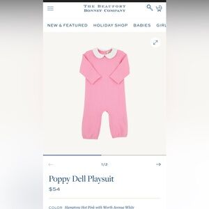 The Beaufort Bonnet Company Pink and White Bodysuit